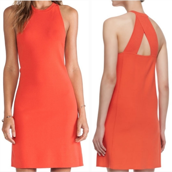 Theory Dresses & Skirts - EUC Theory‎ Wellra Flame Crossback Sleeveless Ponte Knit Mini Dress Medium Coral